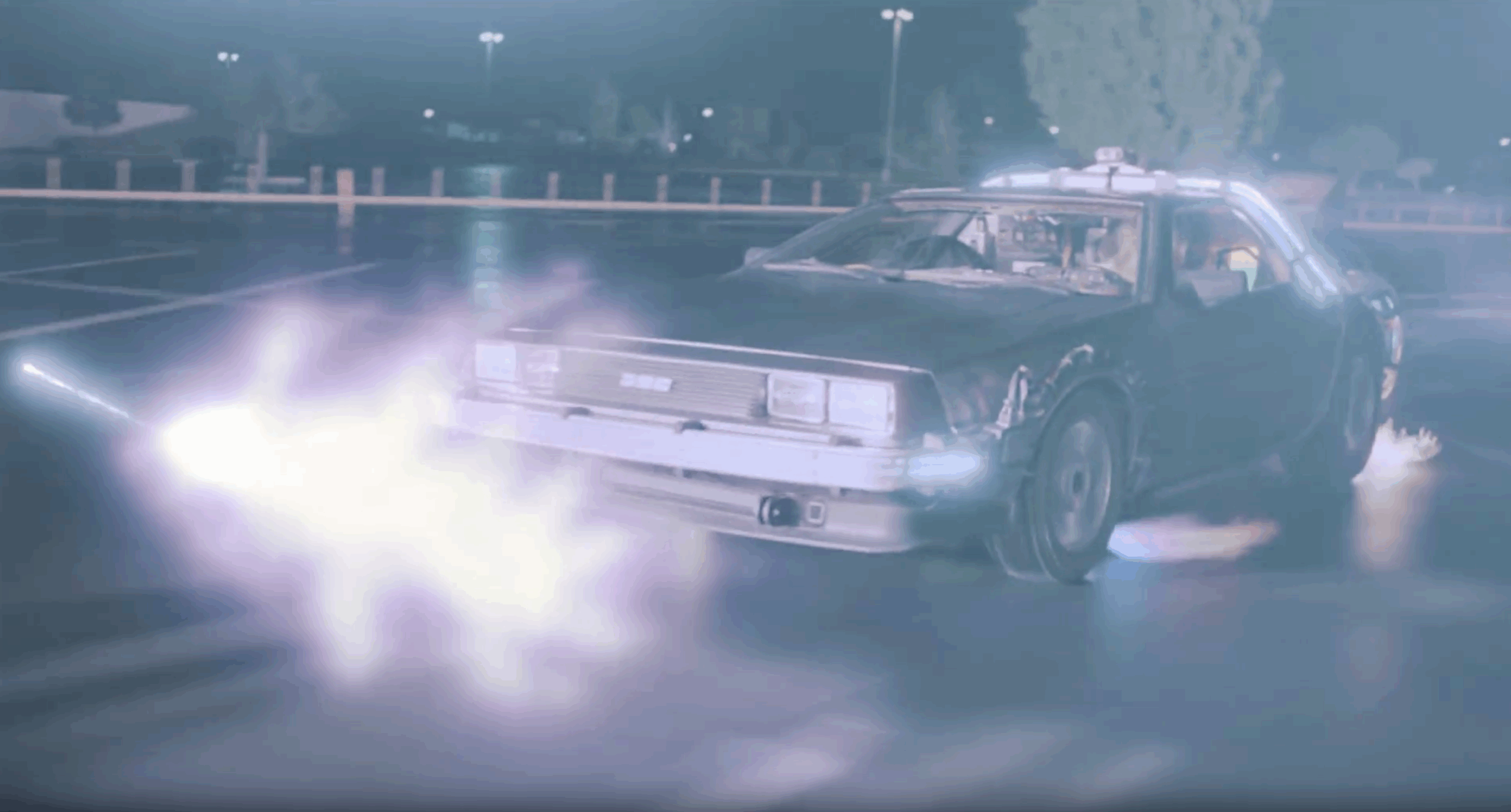 Screenshot of the DeLorean from Back to the Future